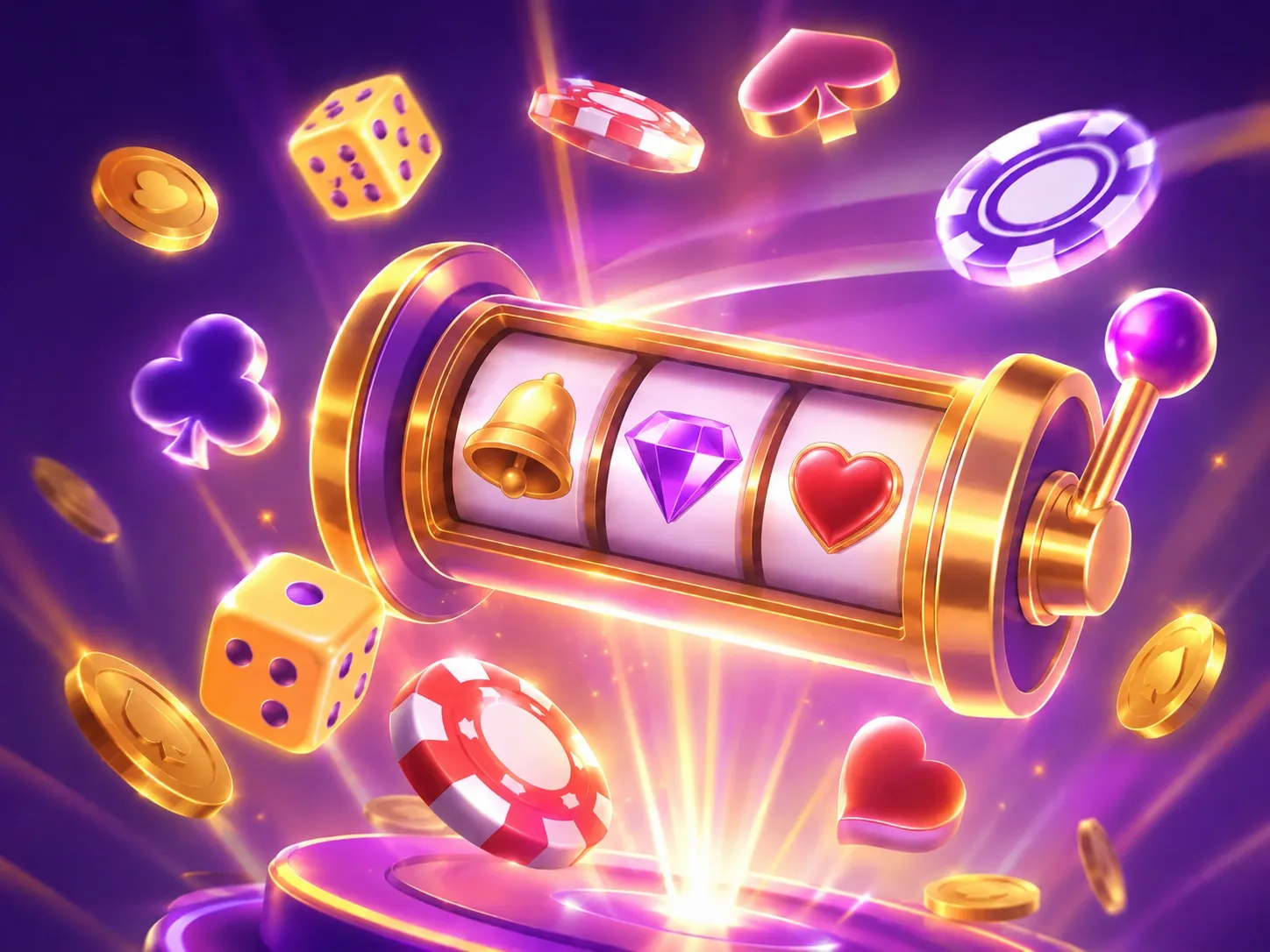 Purple Jackpot Slots Dice Coins